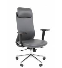 Кресло руководителя Chairman 500LUX Россия экокожа cерый